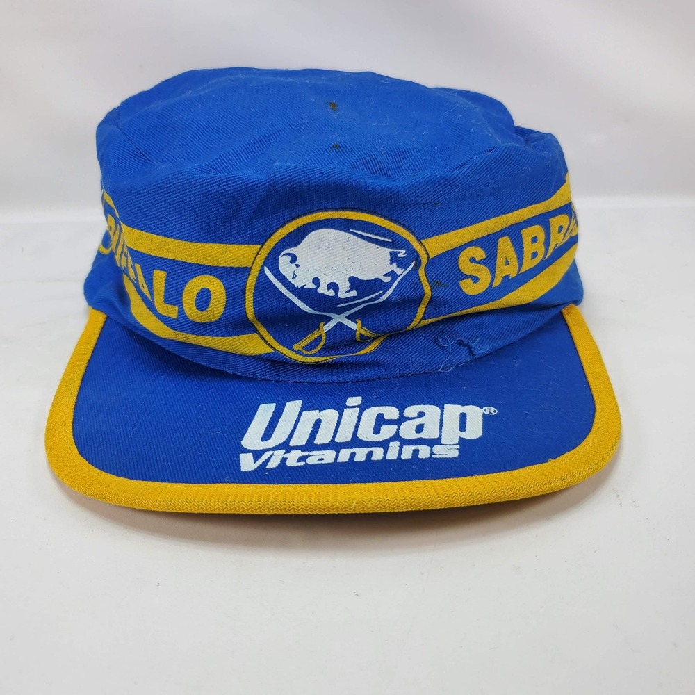 NHL Buffalo Sabres Painter Hat OS Blue Yellow Vintage Unicap Vitamins Promo Cap